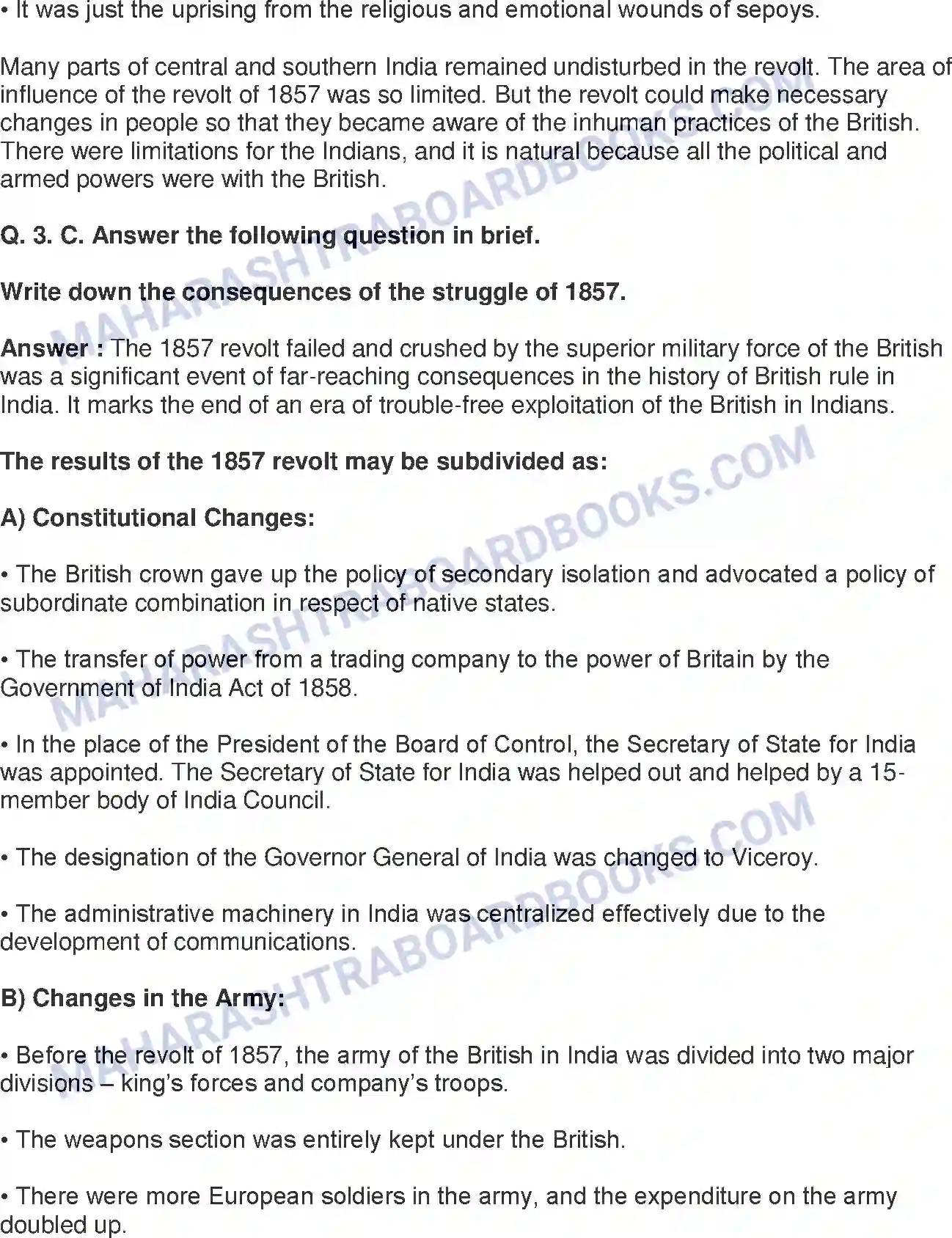 Maharashtra Board Solution Class-8 History+-+English+Medium The Freedom Struggle of 1857 Image 7