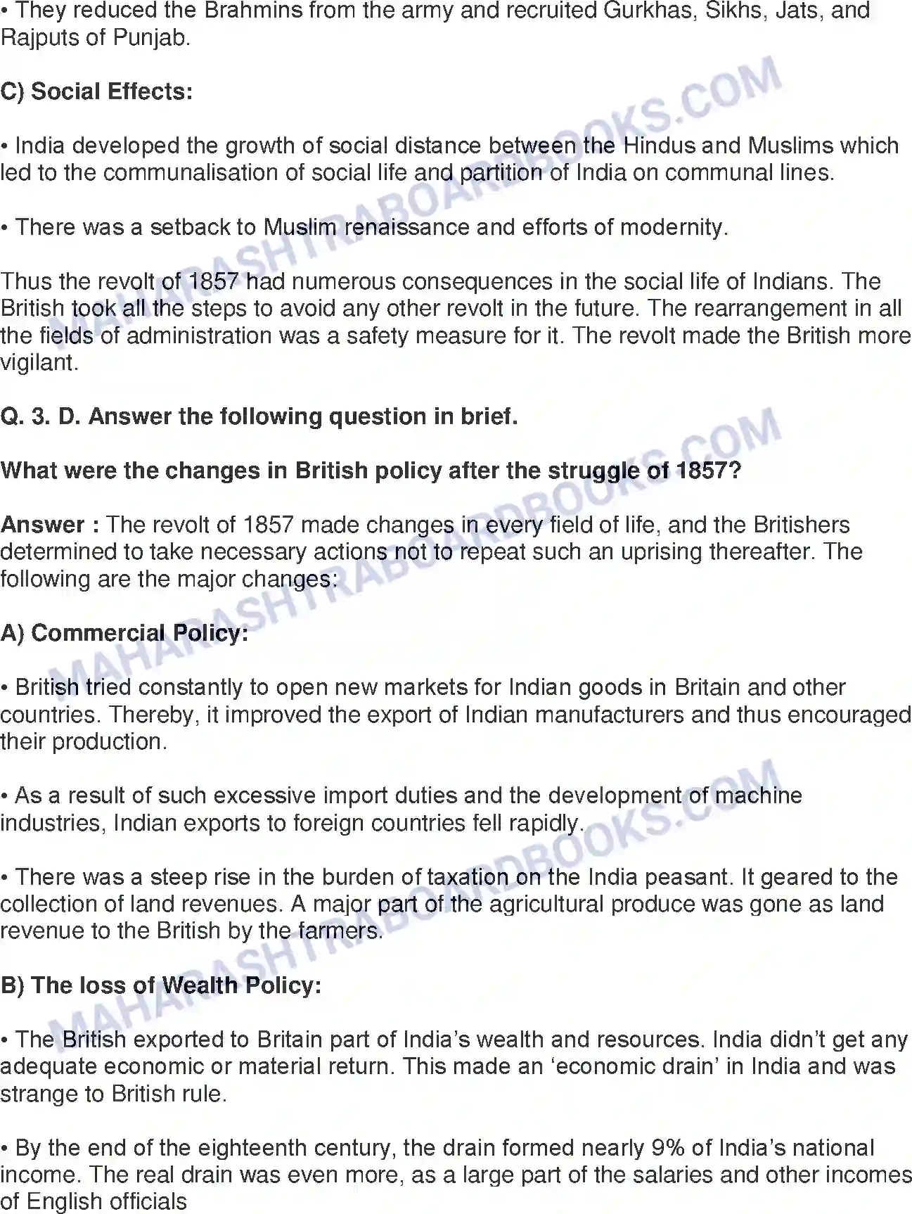 Maharashtra Board Solution Class-8 History+-+English+Medium The Freedom Struggle of 1857 Image 8