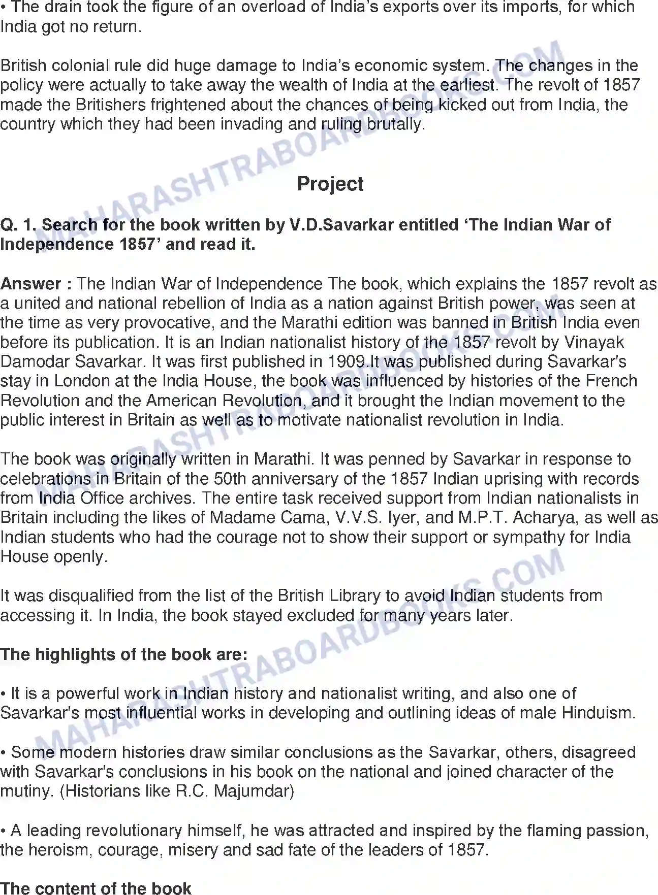 Maharashtra Board Solution Class-8 History+-+English+Medium The Freedom Struggle of 1857 Image 9