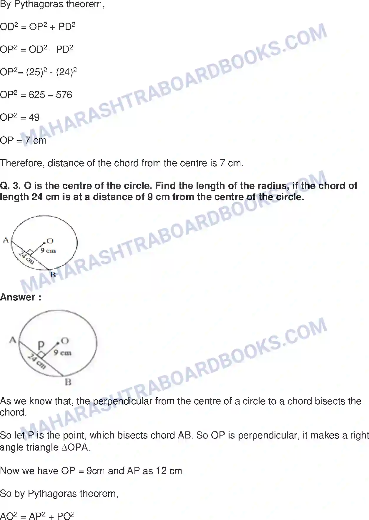 Maharashtra Board Solution Class-8 Mathematics+-+English+Medium Circle : Chord and Arc Image 2