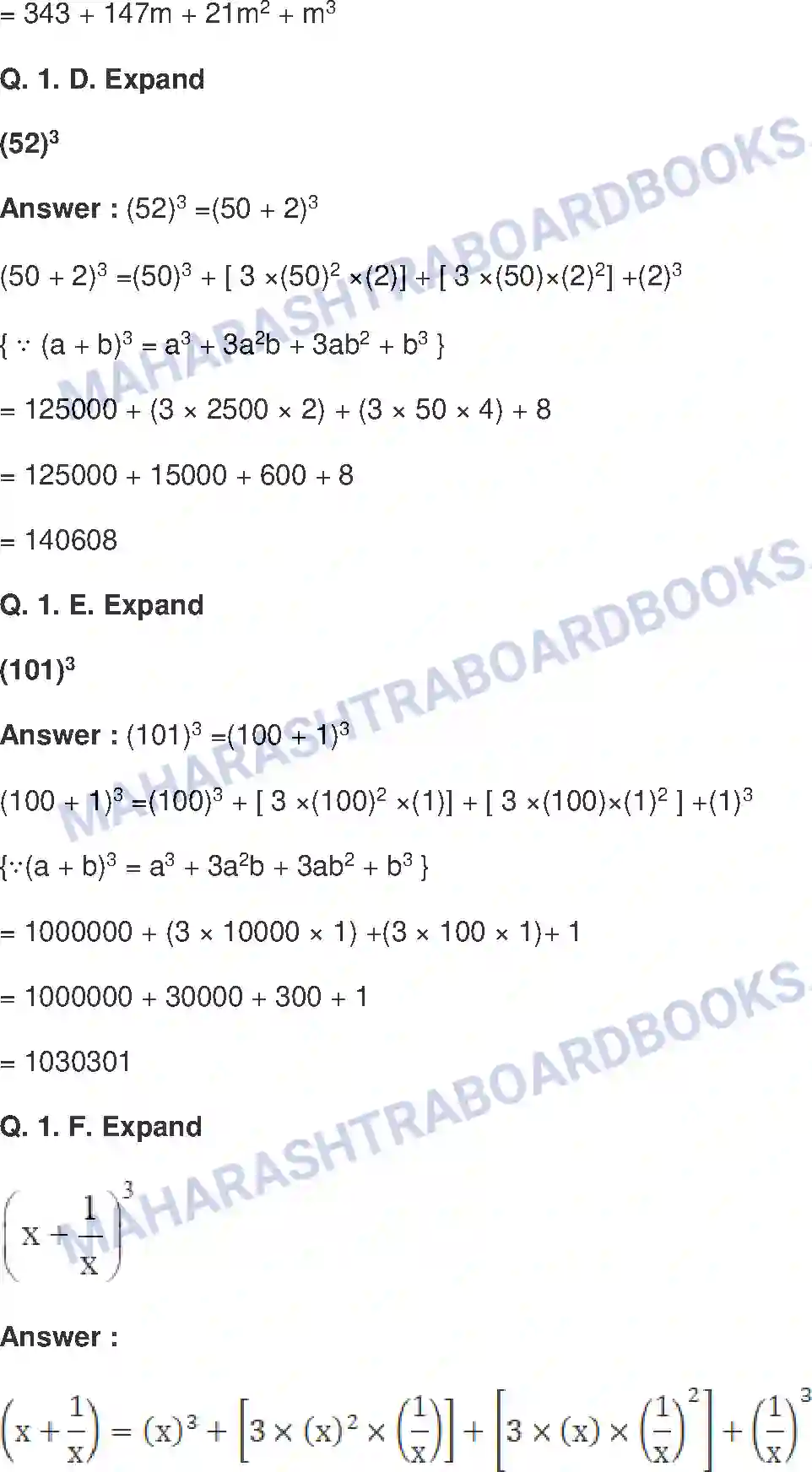Maharashtra Board Solution Class-8 Mathematics+-+English+Medium Expansion Formulae Image 5