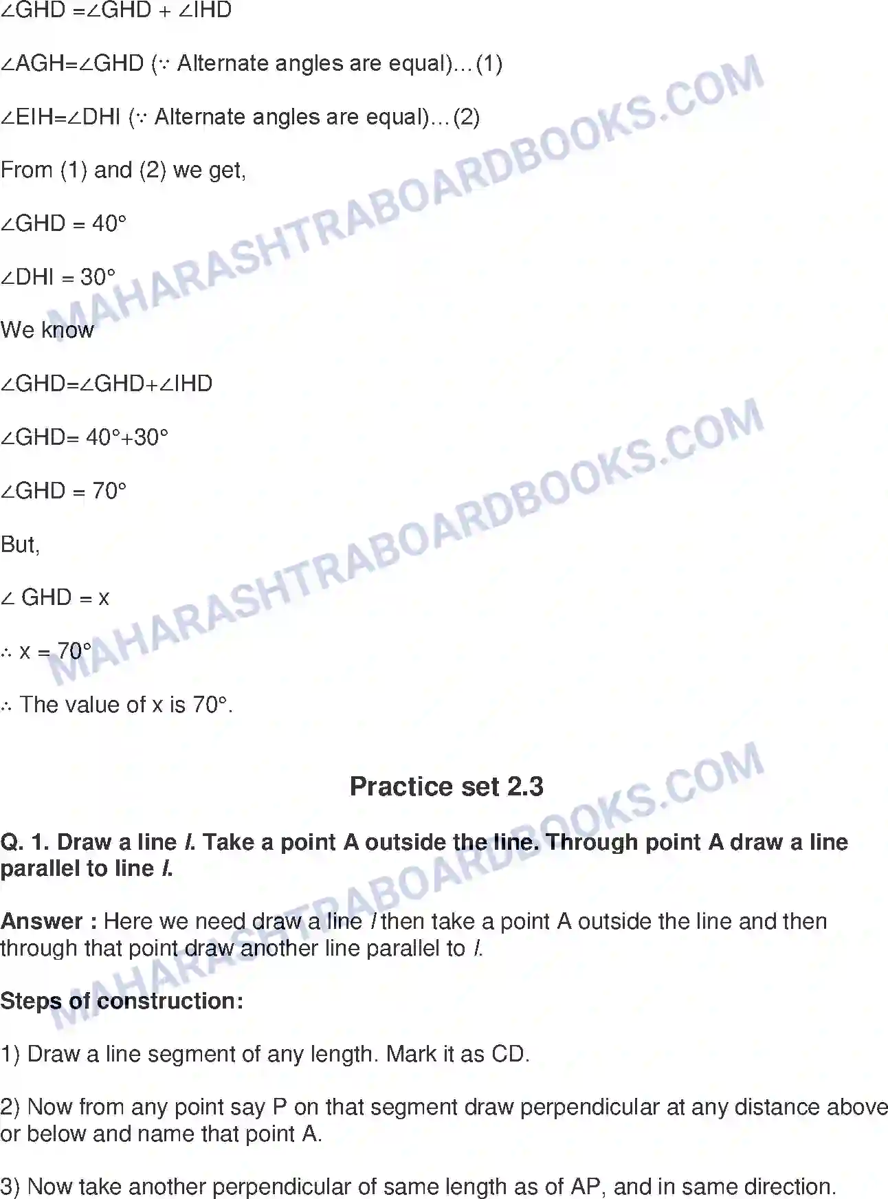 Maharashtra Board Solution Class-8 Mathematics+-+English+Medium Parallel Lines and Transversals Image 11