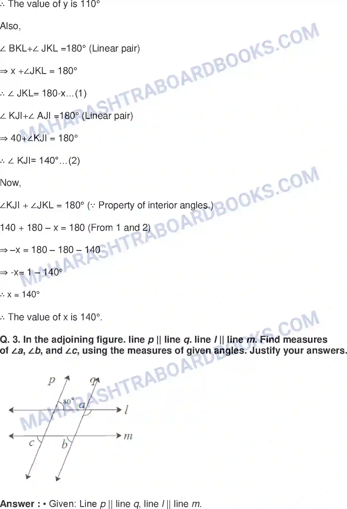 Maharashtra Board Solution Class-8 Mathematics+-+English+Medium Parallel Lines and Transversals Image 7