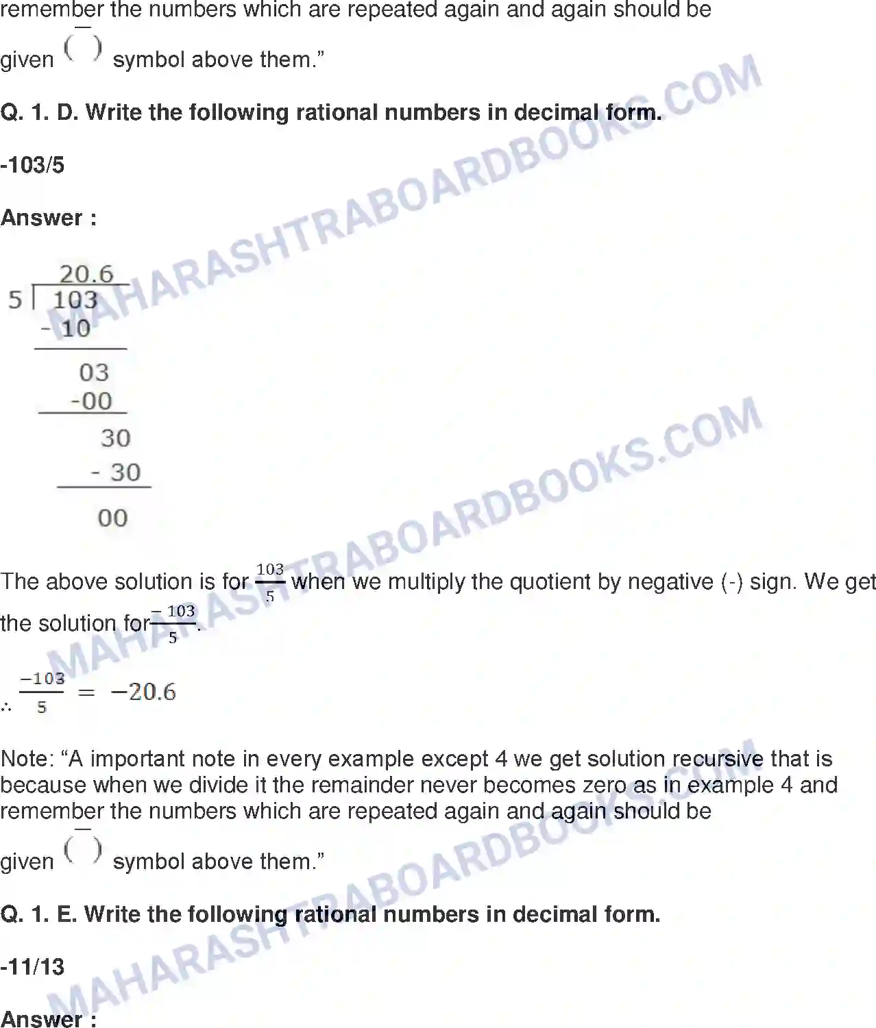 Maharashtra Board Solution Class-8 Mathematics+-+English+Medium Rational and Irrational Numbers Image 11