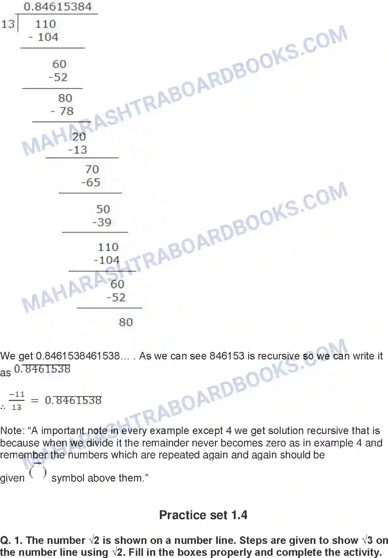 Maharashtra Board Solution Class-8 Mathematics+-+English+Medium Rational and Irrational Numbers Image 12