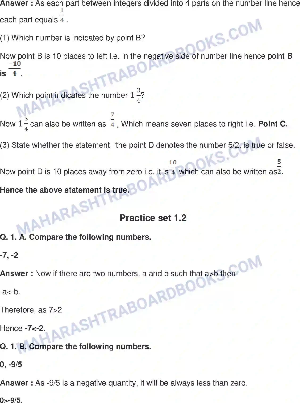 Maharashtra Board Solution Class-8 Mathematics+-+English+Medium Rational and Irrational Numbers Image 4