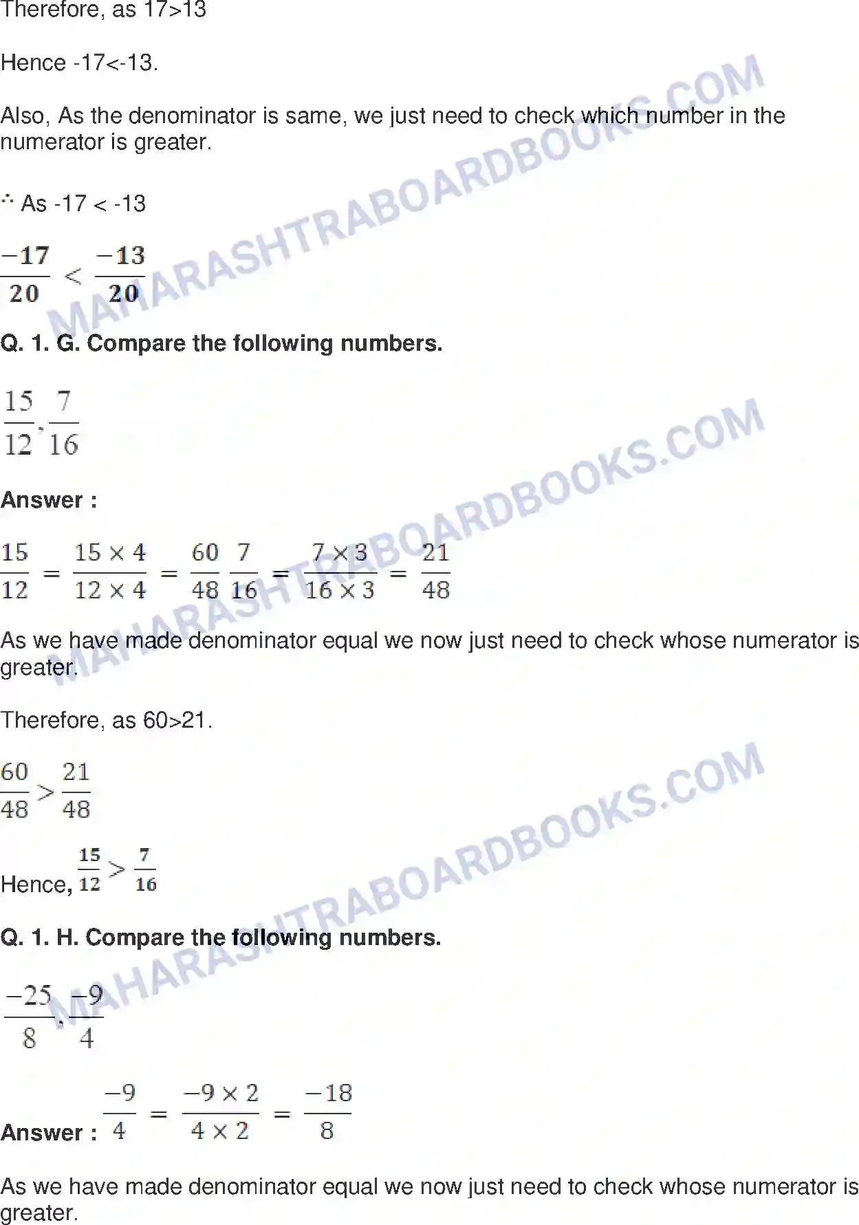Maharashtra Board Solution Class-8 Mathematics+-+English+Medium Rational and Irrational Numbers Image 6