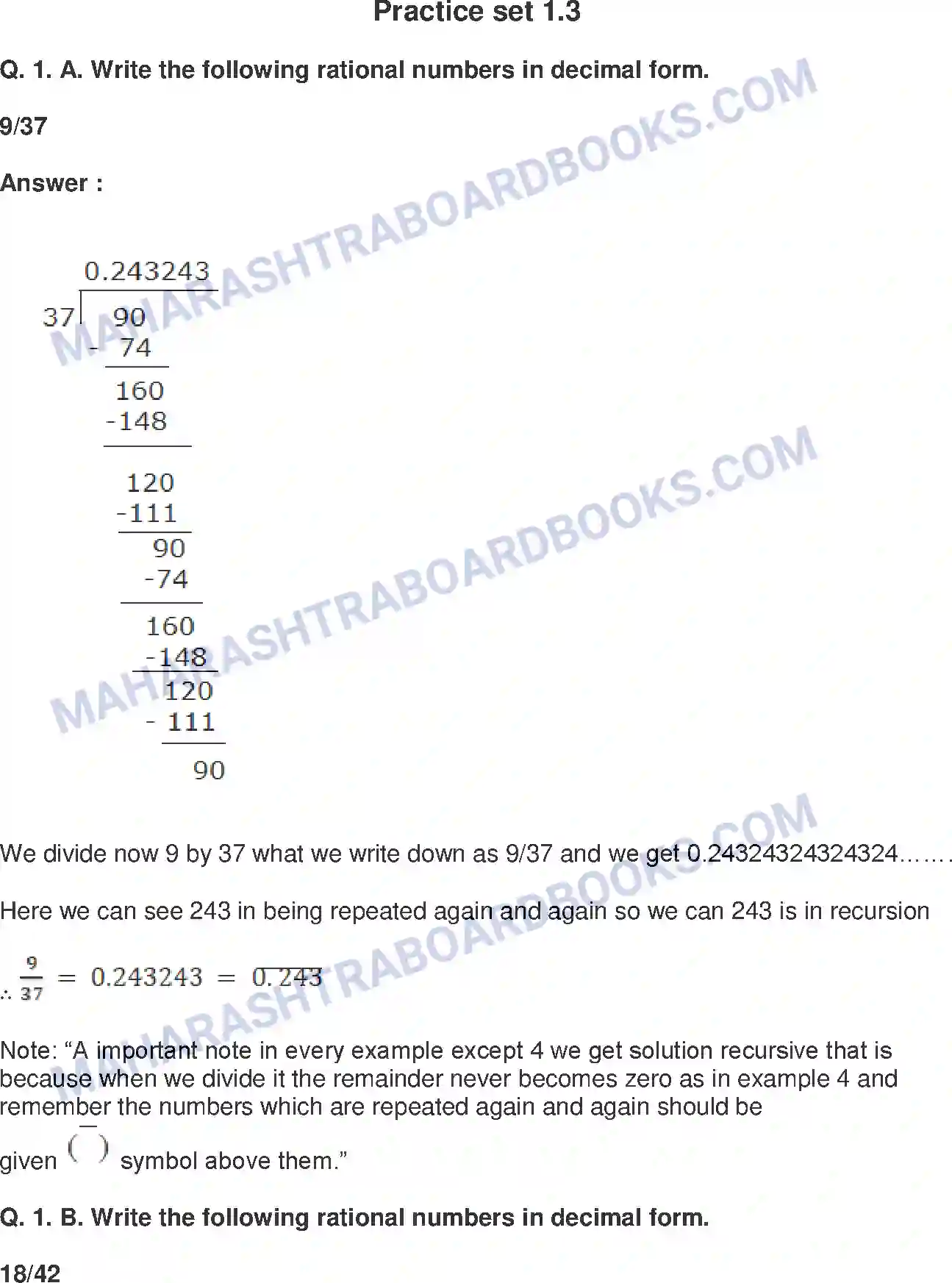 Maharashtra Board Solution Class-8 Mathematics+-+English+Medium Rational and Irrational Numbers Image 8