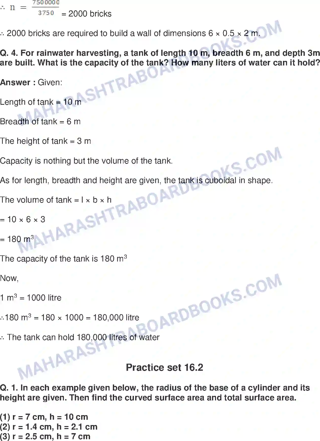 Maharashtra Board Solution Class-8 Mathematics+-+English+Medium Surface Area and Volume Image 3