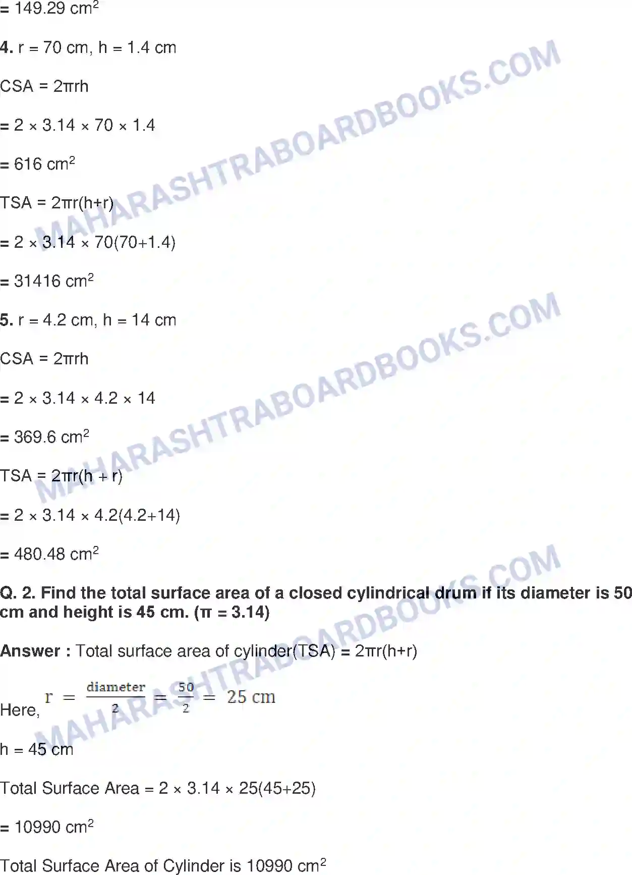 Maharashtra Board Solution Class-8 Mathematics+-+English+Medium Surface Area and Volume Image 5