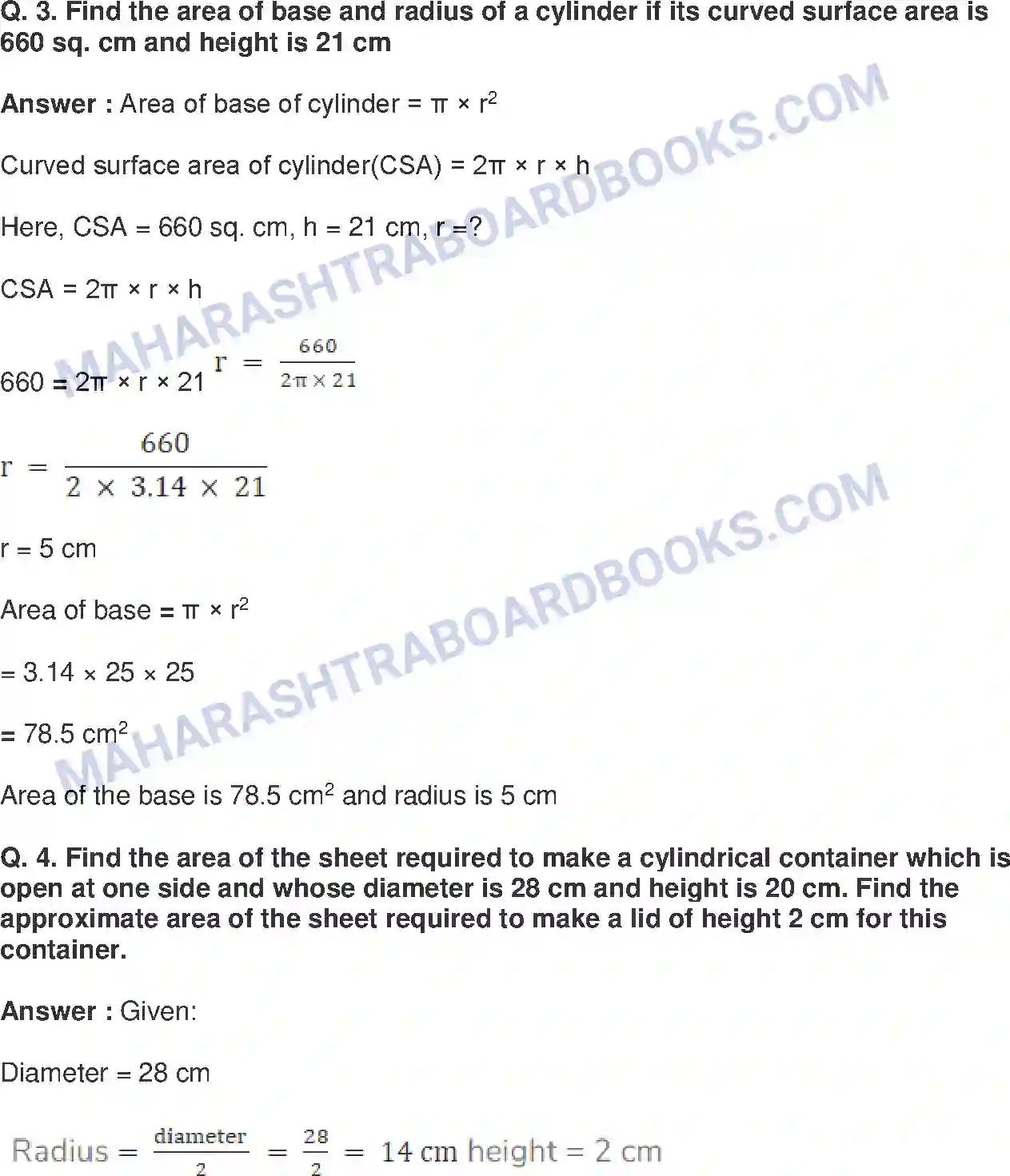 Maharashtra Board Solution Class-8 Mathematics+-+English+Medium Surface Area and Volume Image 6