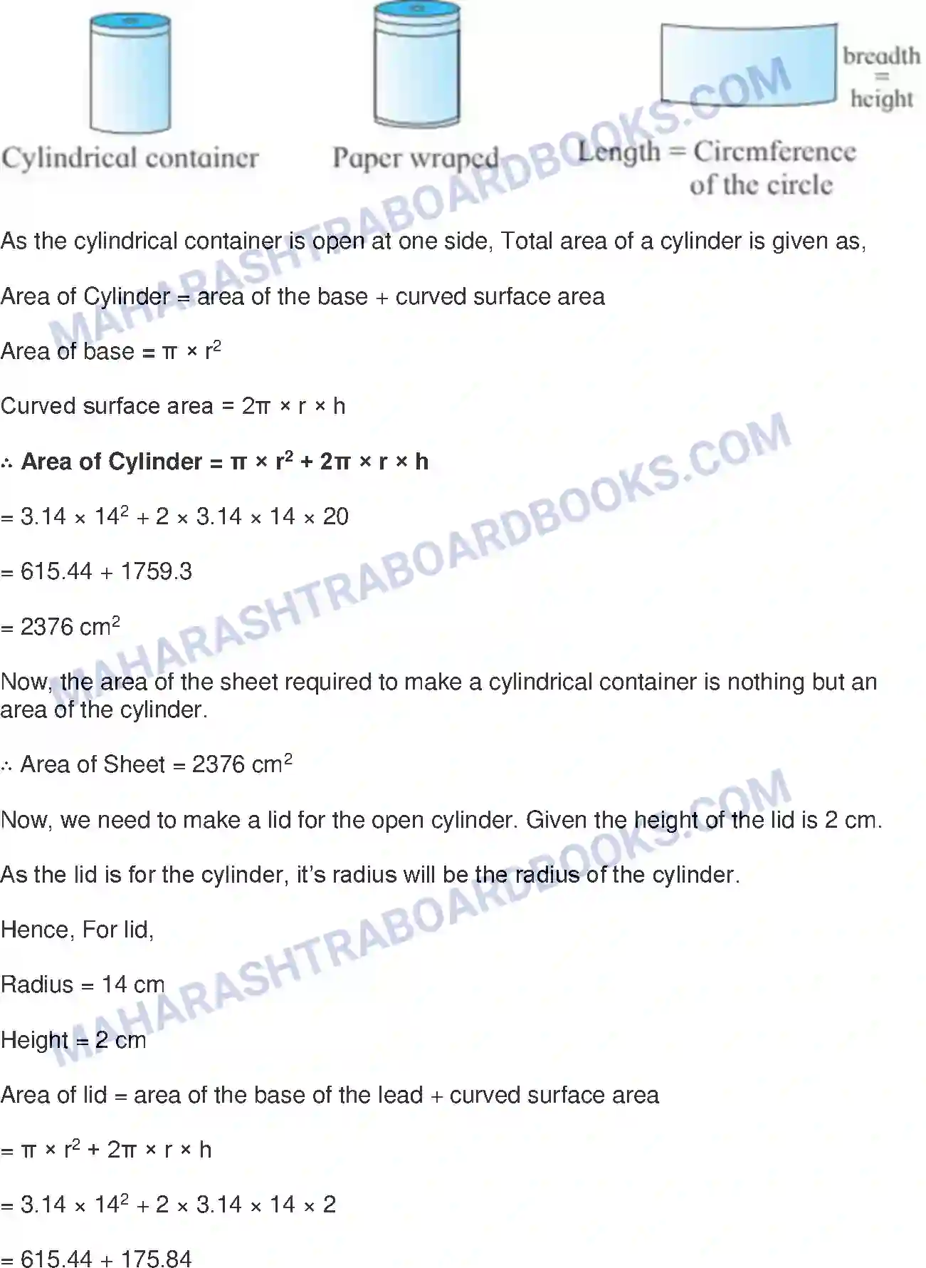 Maharashtra Board Solution Class-8 Mathematics+-+English+Medium Surface Area and Volume Image 7