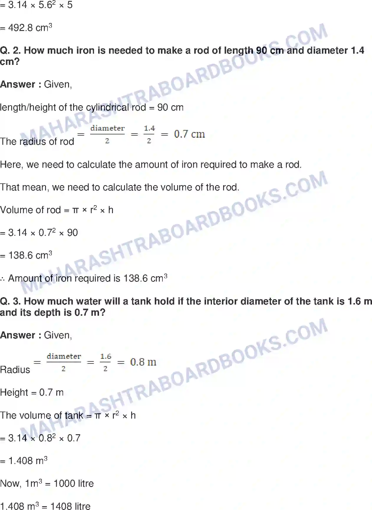 Maharashtra Board Solution Class-8 Mathematics+-+English+Medium Surface Area and Volume Image 9