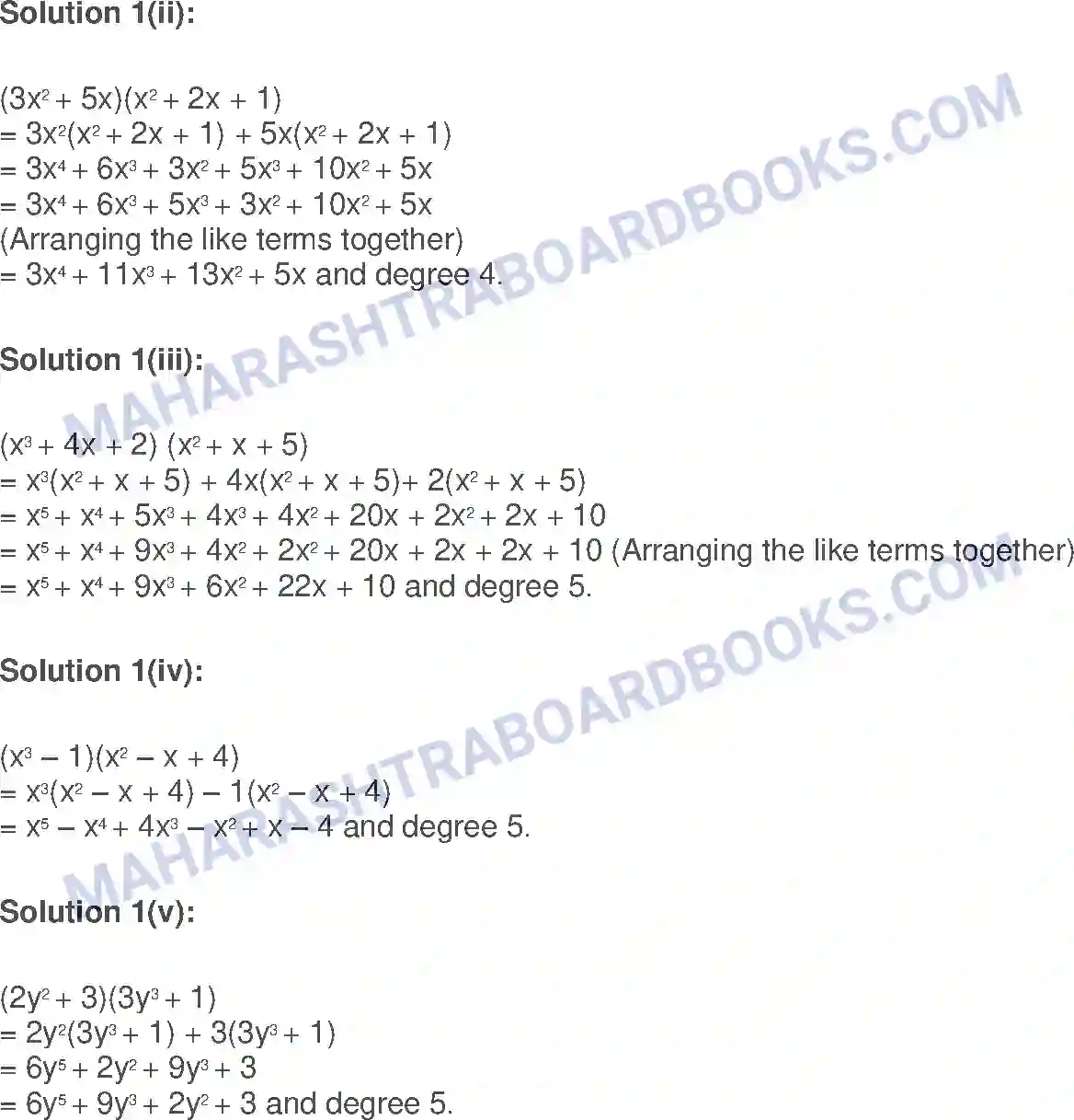 Maharashtra Board Solution class-9 Algebra Algebraic Expressions Image 20