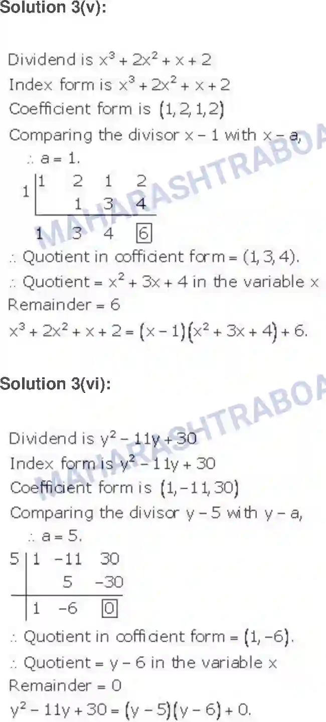 Maharashtra Board Solution class-9 Algebra Algebraic Expressions Image 26