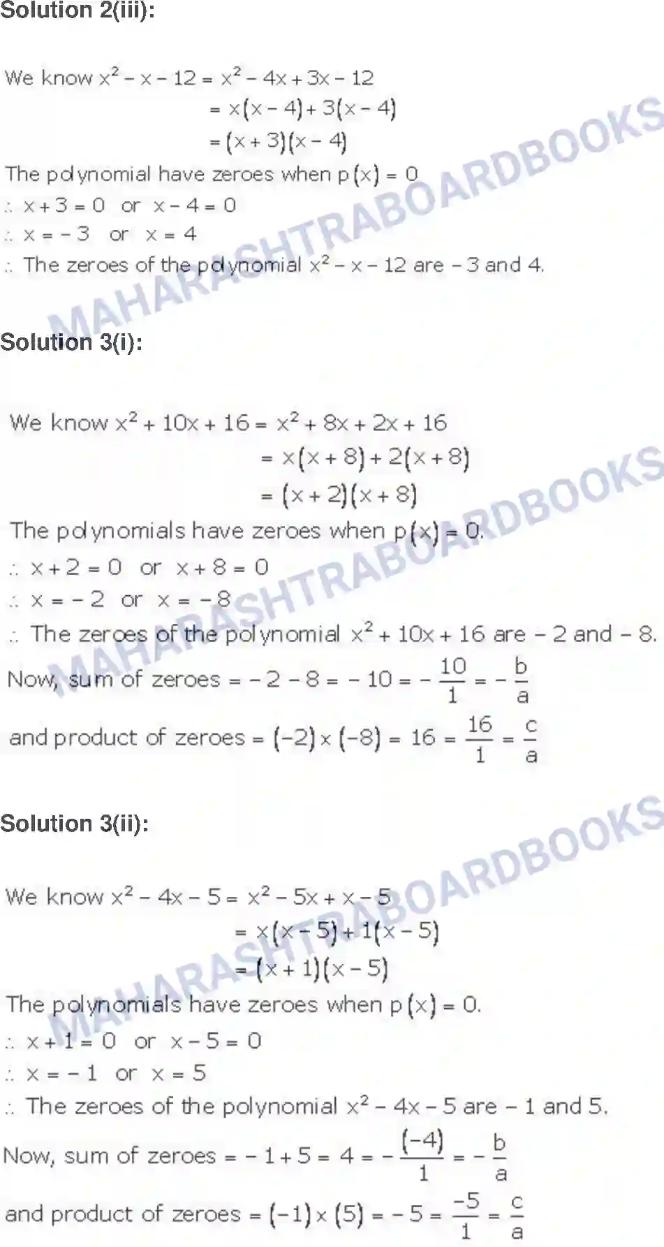 Maharashtra Board Solution class-9 Algebra Algebraic Expressions Image 31