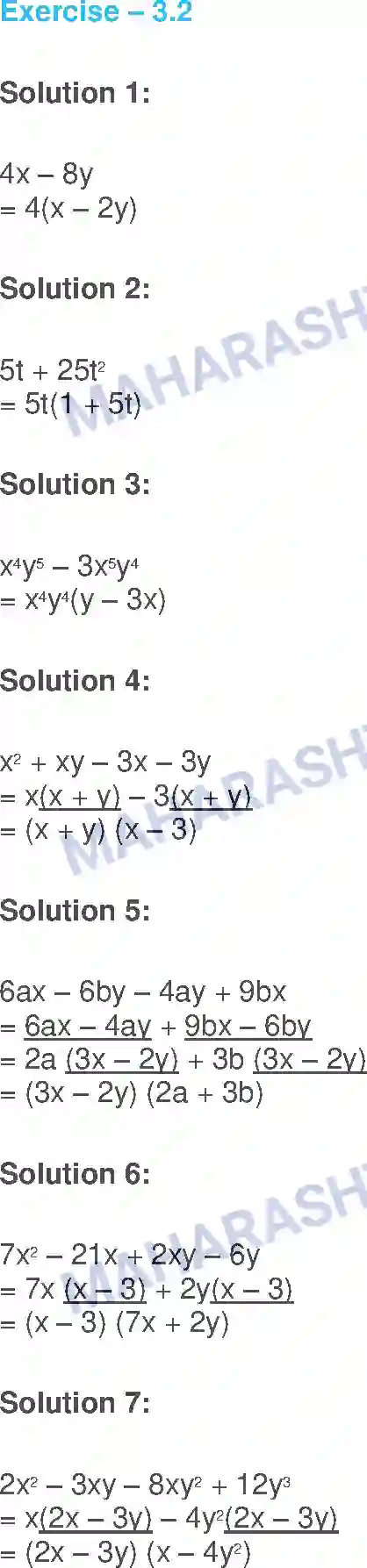 Maharashtra Board Solution class-9 Algebra Algebraic Expressions Image 5