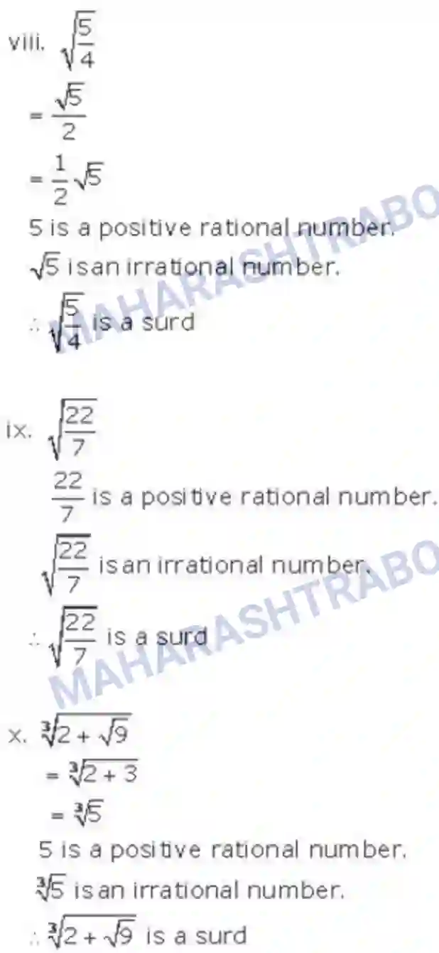 Maharashtra Board Solution class-9 Algebra Real Numbers Image 18