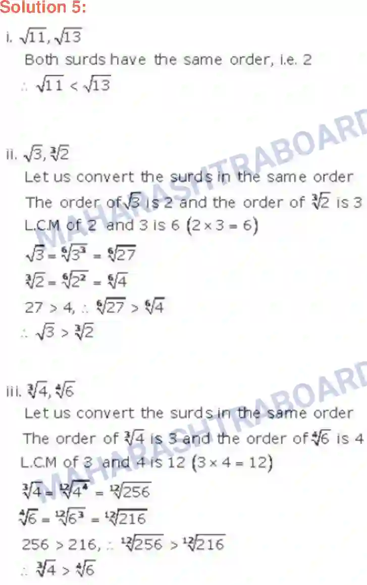 Maharashtra Board Solution class-9 Algebra Real Numbers Image 21