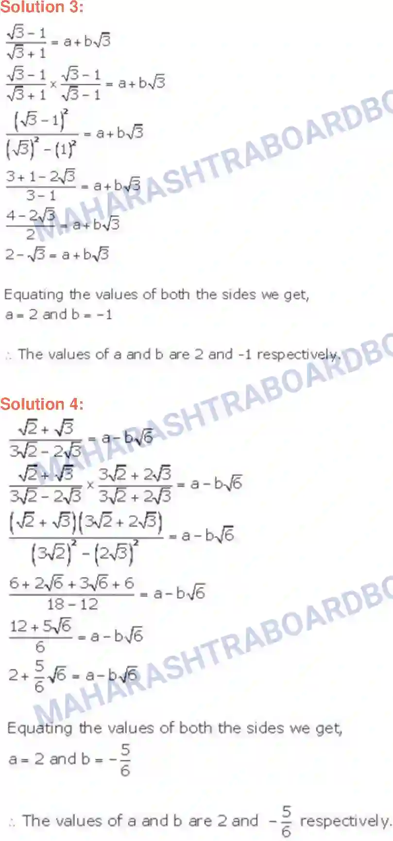 Maharashtra Board Solution class-9 Algebra Real Numbers Image 39