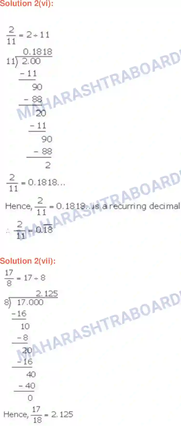 Maharashtra Board Solution class-9 Algebra Real Numbers Image 4