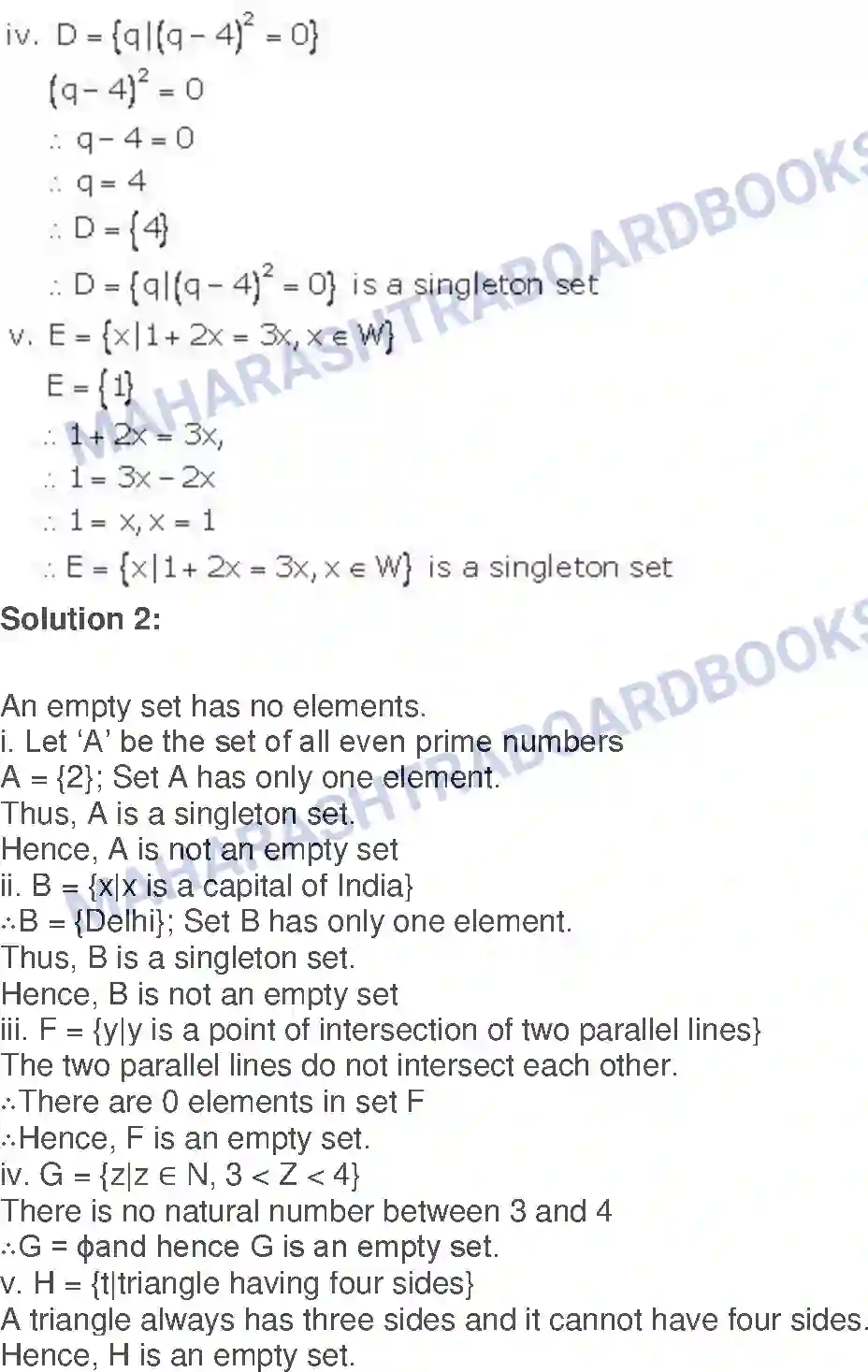 Maharashtra Board Solution class-9 Algebra Sets Image 3