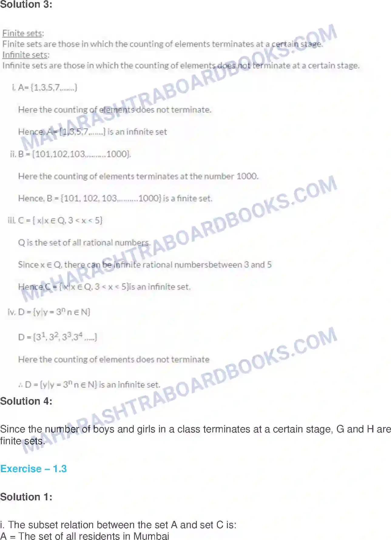 Maharashtra Board Solution class-9 Algebra Sets Image 4