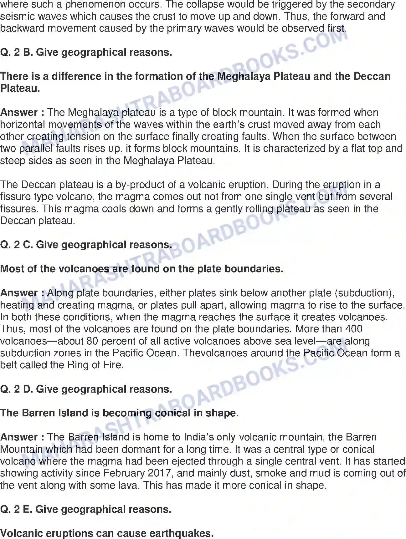 Maharashtra Board Solution Class-9 Geography+-+English+Medium Endogenetic Movements Image 3