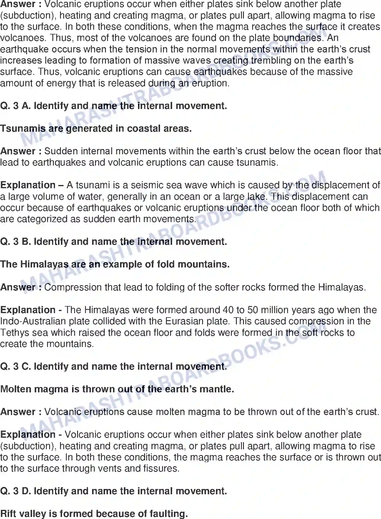 Maharashtra Board Solution Class-9 Geography+-+English+Medium Endogenetic Movements Image 4