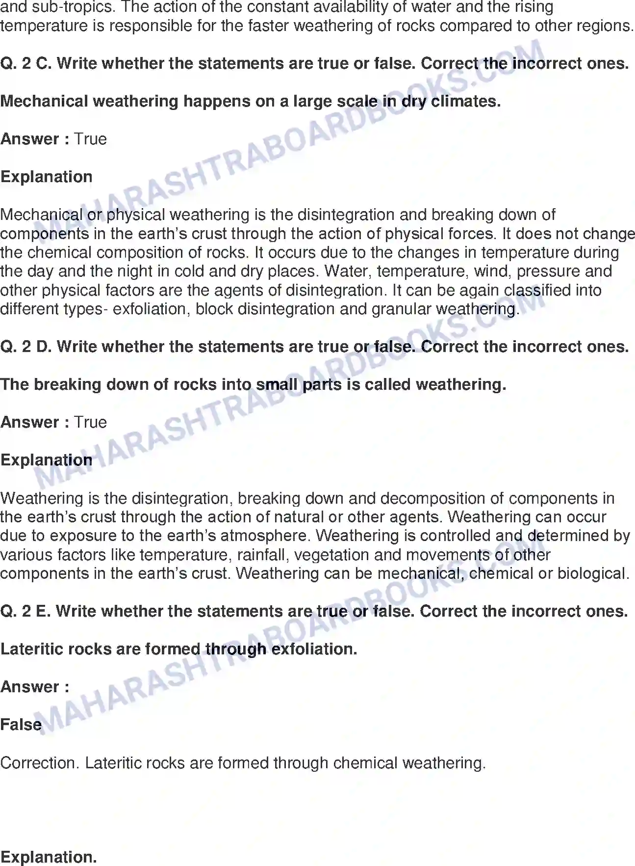 Maharashtra Board Solution class-9 Geography+-+English+Medium Exogenetic Movements Part-1 Image 5