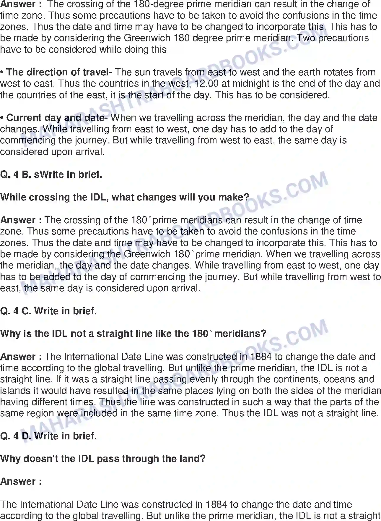 Maharashtra Board Solution class-9 Geography+-+English+Medium International Date Line Image 5