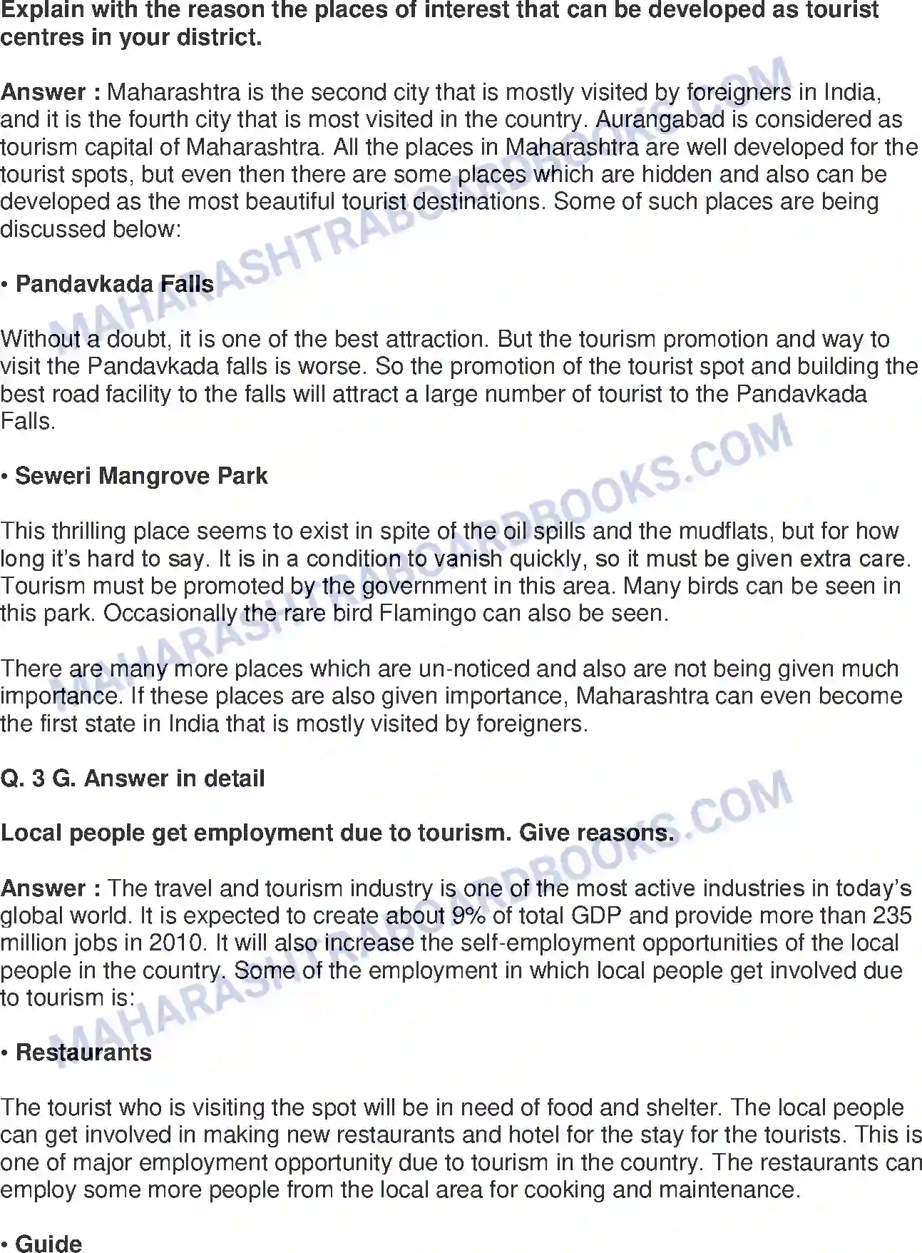 Maharashtra Board Solution class-9 Geography+-+English+Medium Tourism Image 8