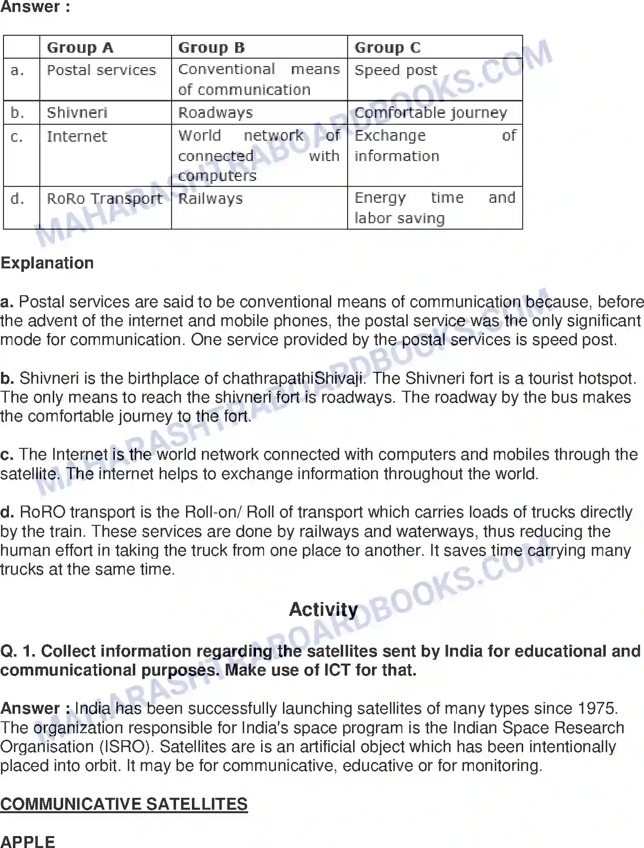 Maharashtra Board Solution Class-9 Geography+-+English+Medium Transport and Communication Image 8