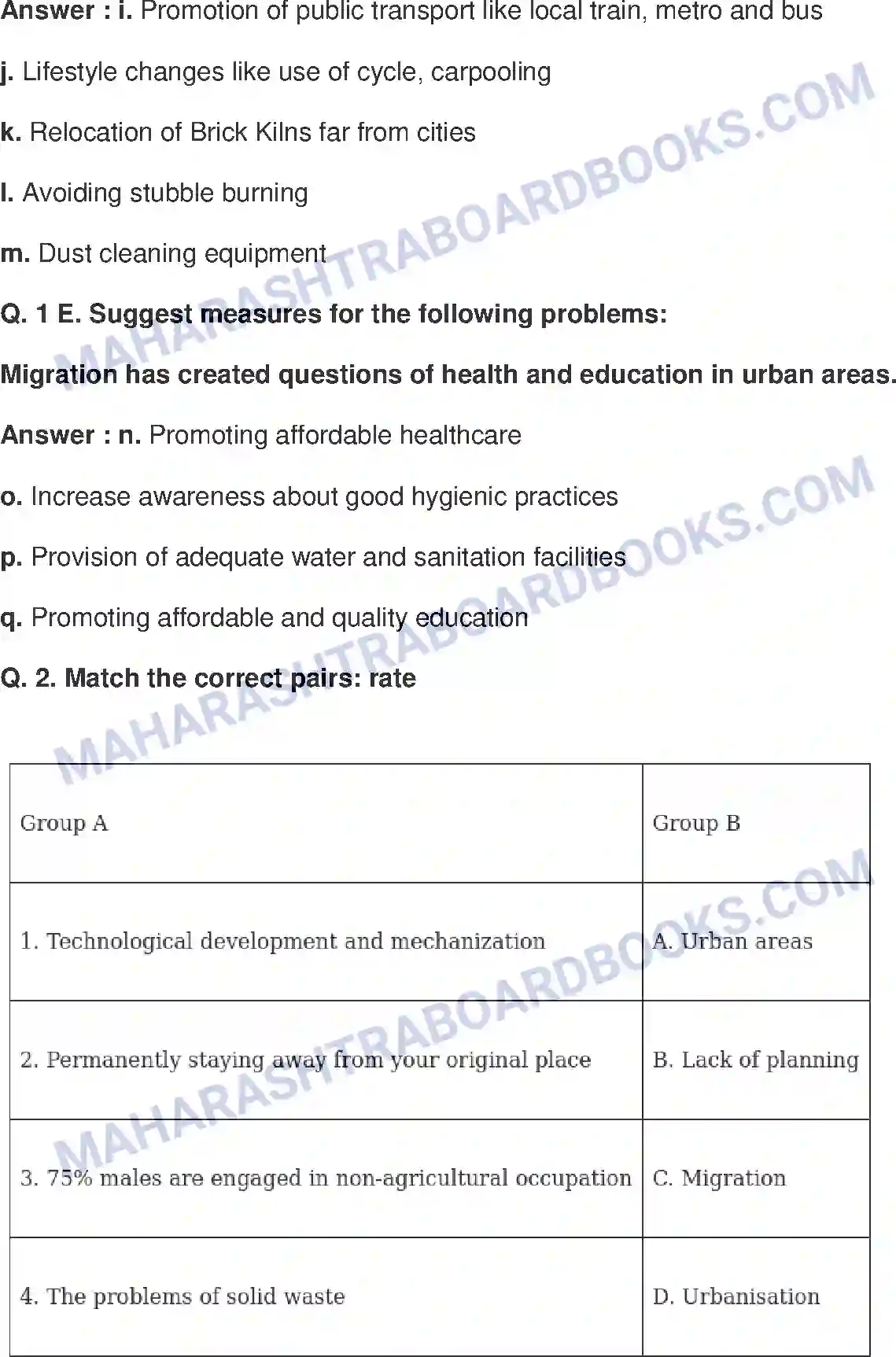 Maharashtra Board Solution class-9 Geography+-+English+Medium Urbanisation Image 2