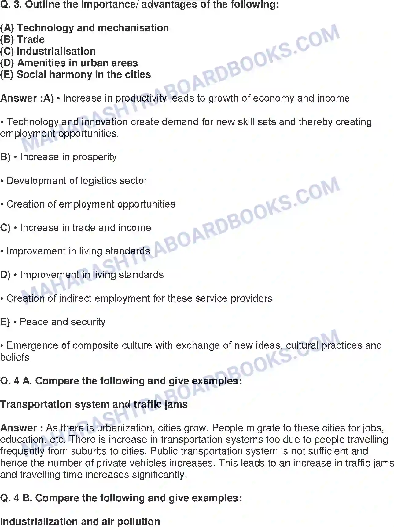 Maharashtra Board Solution class-9 Geography+-+English+Medium Urbanisation Image 4