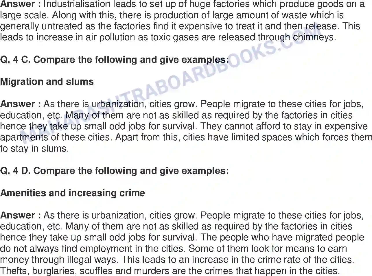 Maharashtra Board Solution class-9 Geography+-+English+Medium Urbanisation Image 5