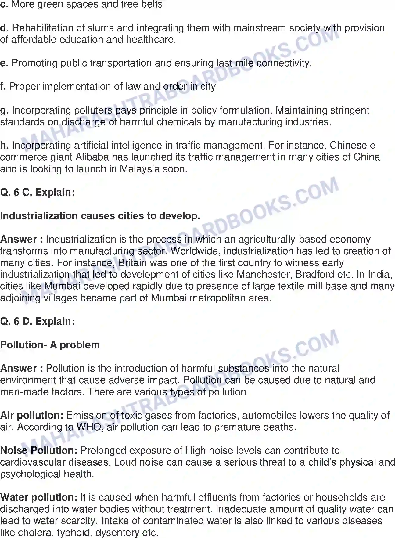 Maharashtra Board Solution class-9 Geography+-+English+Medium Urbanisation Image 9