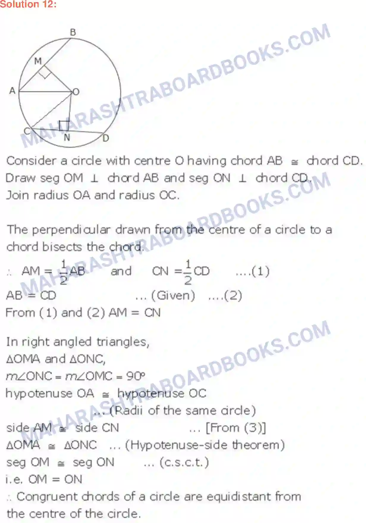 Maharashtra Board Solution class-9 Geometry Circle Image 8