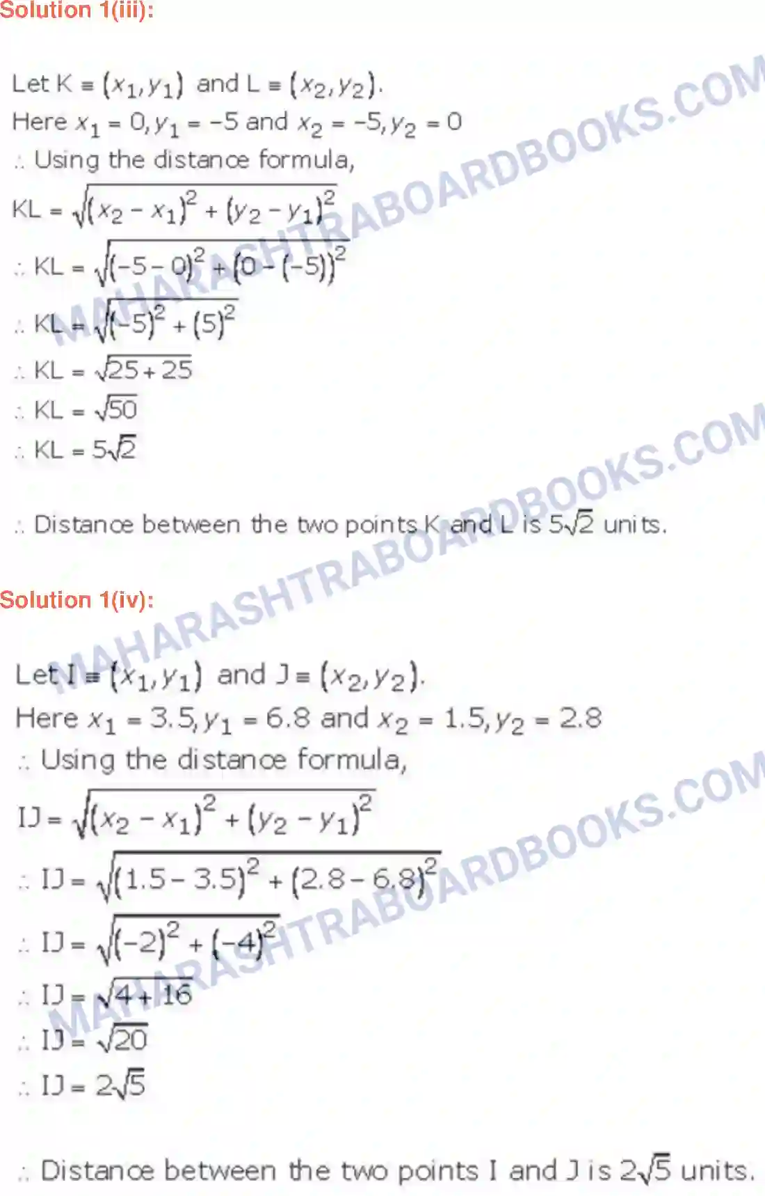 Maharashtra Board Solution Class-9 Geometry Co-ordinate Geometry Image 2