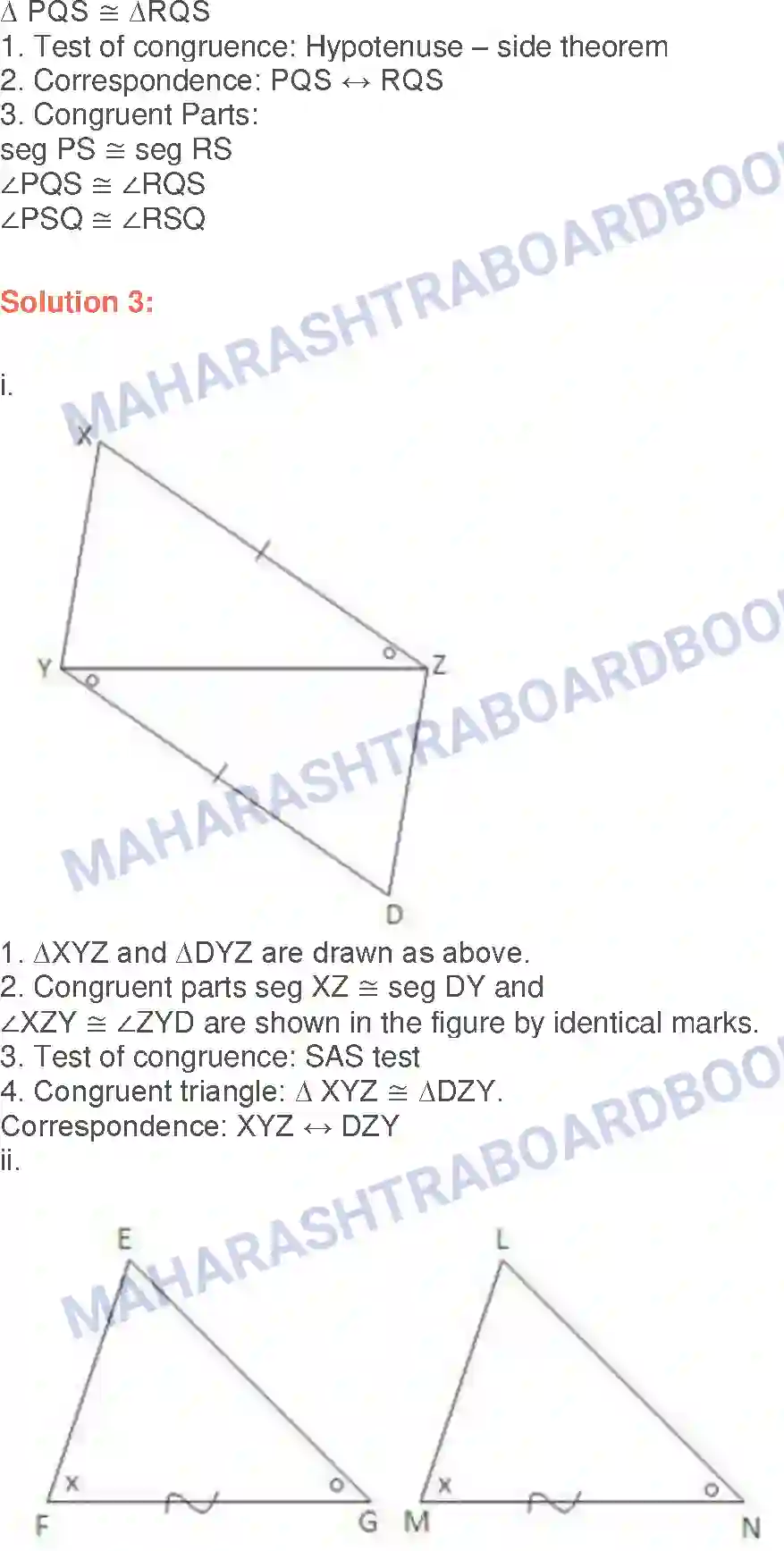 Maharashtra Board Solution class-9 Geometry Congruence of Triangles Image 9