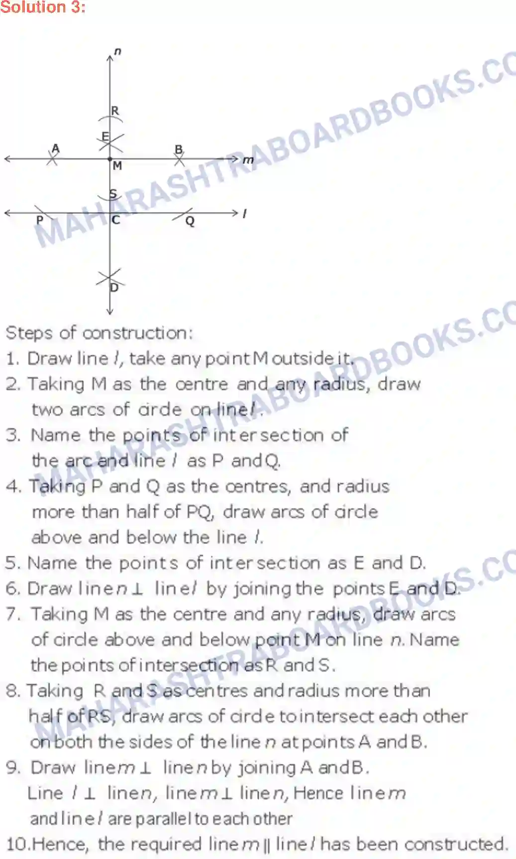 Maharashtra Board Solution class-9 Geometry Geometrical Constructions Image 3