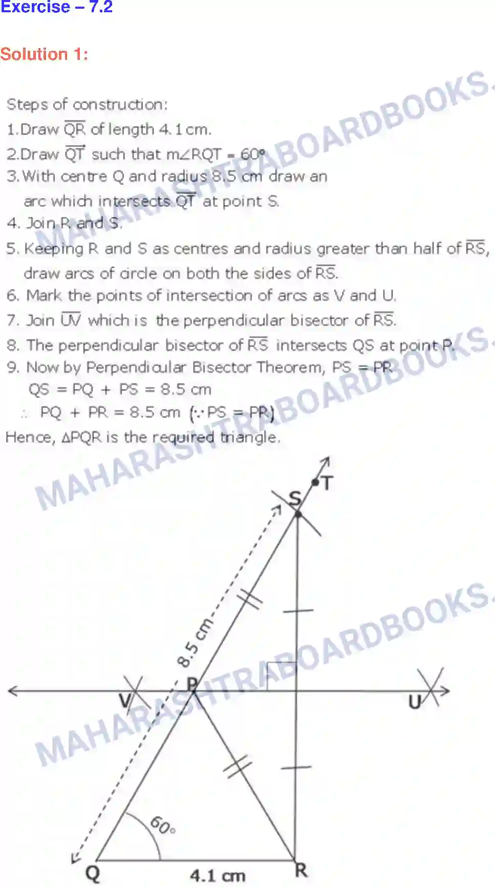 Maharashtra Board Solution class-9 Geometry Geometrical Constructions Image 7