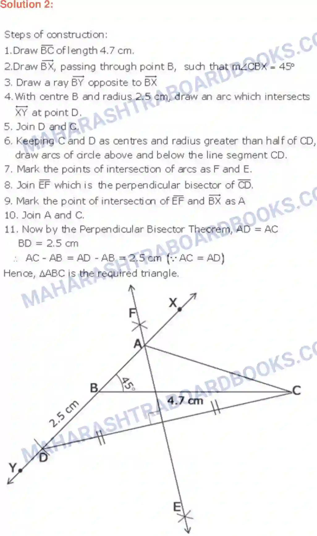 Maharashtra Board Solution class-9 Geometry Geometrical Constructions Image 8