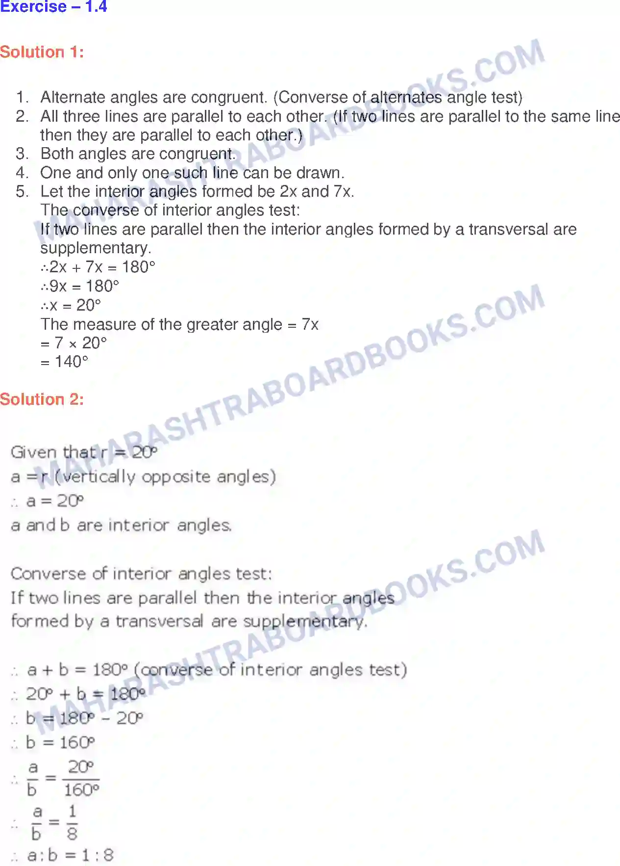 Maharashtra Board Solution Class-9 Geometry Lines And Angles Image 12