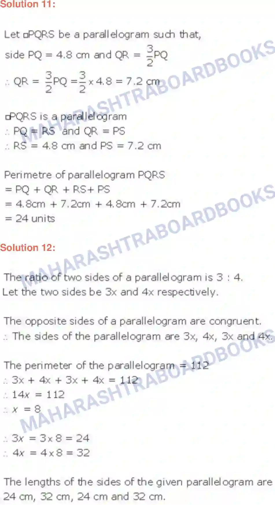 Maharashtra Board Solution class-9 Geometry Quadrilaterals Image 11