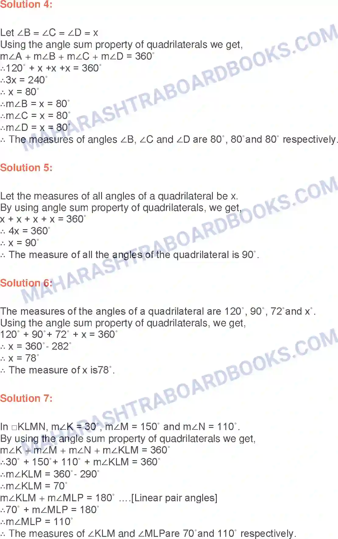 Maharashtra Board Solution class-9 Geometry Quadrilaterals Image 2