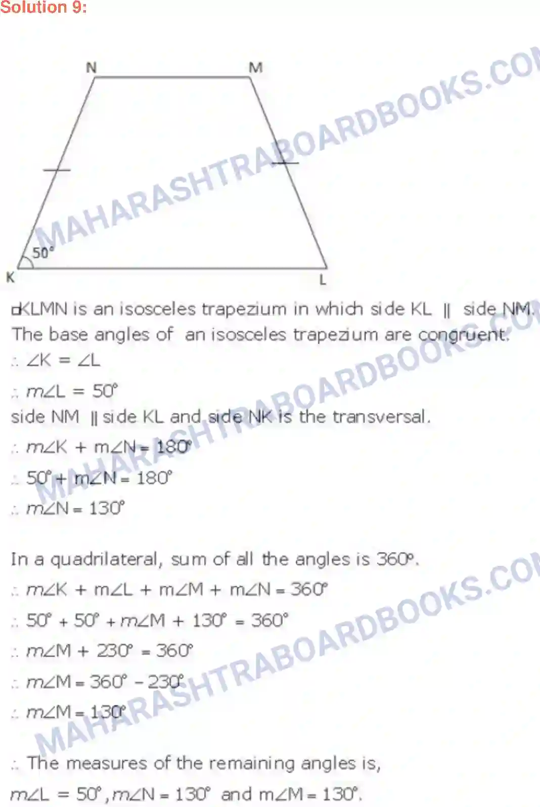 Maharashtra Board Solution class-9 Geometry Quadrilaterals Image 20