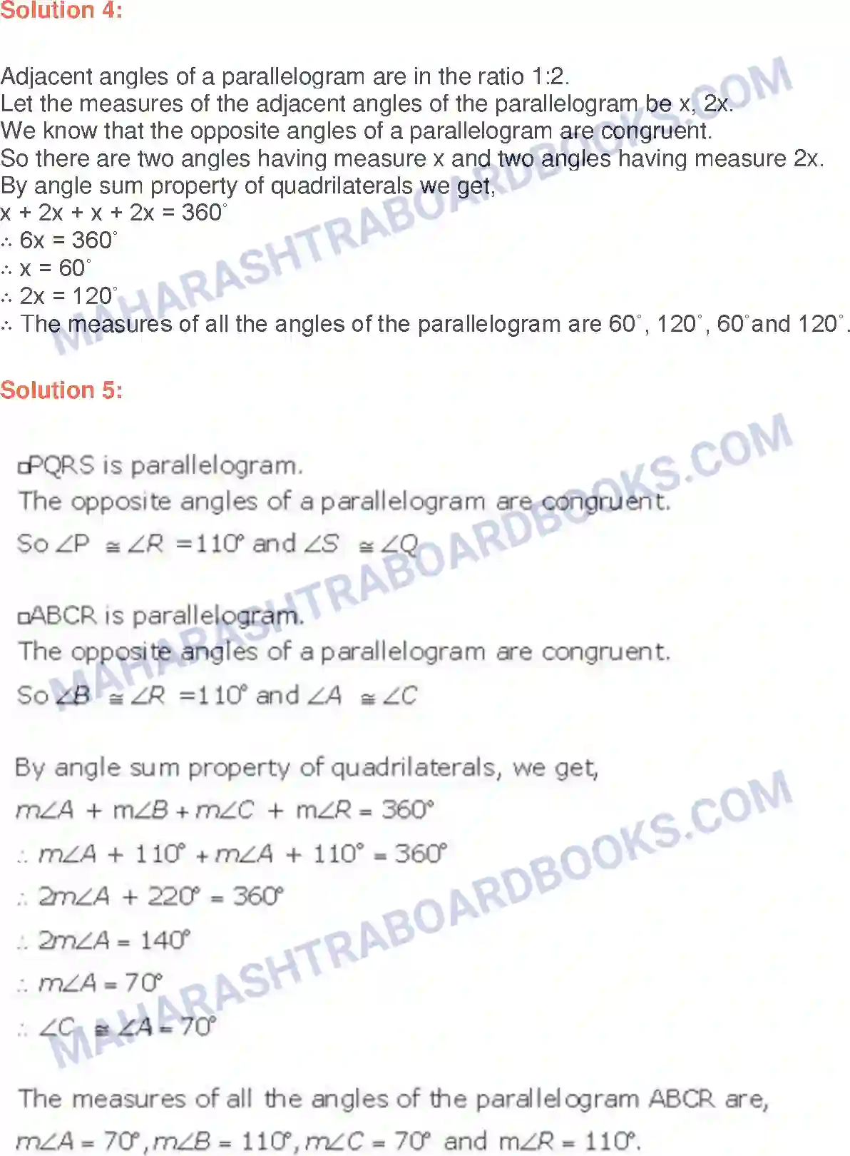 Maharashtra Board Solution class-9 Geometry Quadrilaterals Image 6