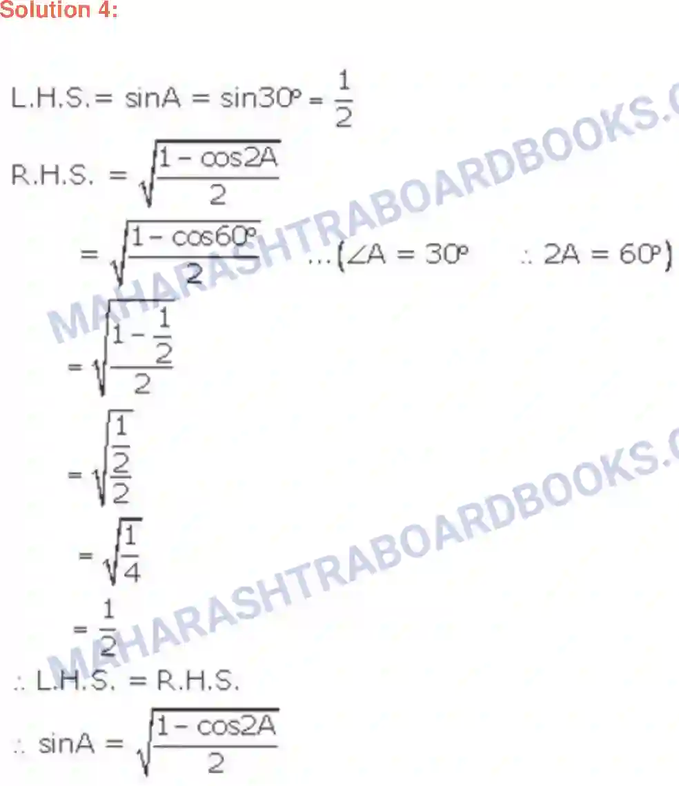 Maharashtra Board Solution class-9 Geometry Trigonometry Image 8
