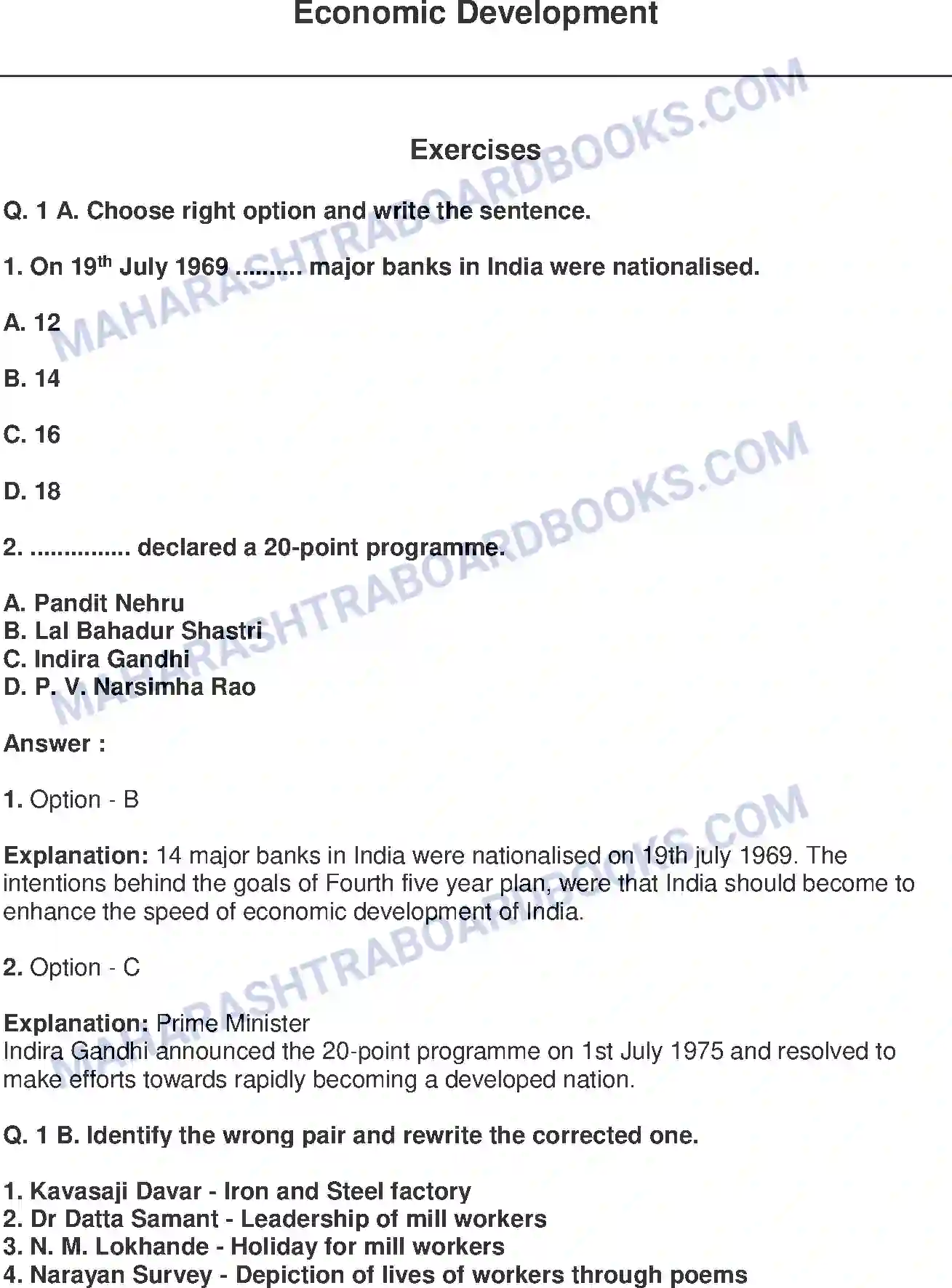 Maharashtra Board Solution class-9 History+-+English+Medium Economic Development Image 1